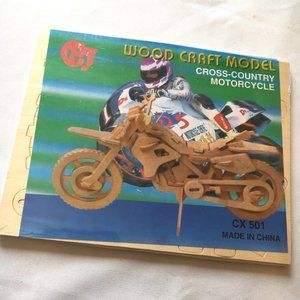 3 D Wood Puzzle Cross Country Motorcycle NWT